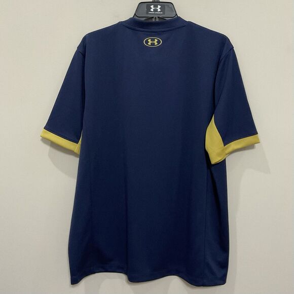 Notre Dame Navy Blue Pullover Short Sleeve Shirt NWT Sz Lg Under Armour - Picture 4 of 5